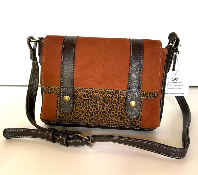 Sac cuir et nubuck Athéna fait à Toulouse pièce unique