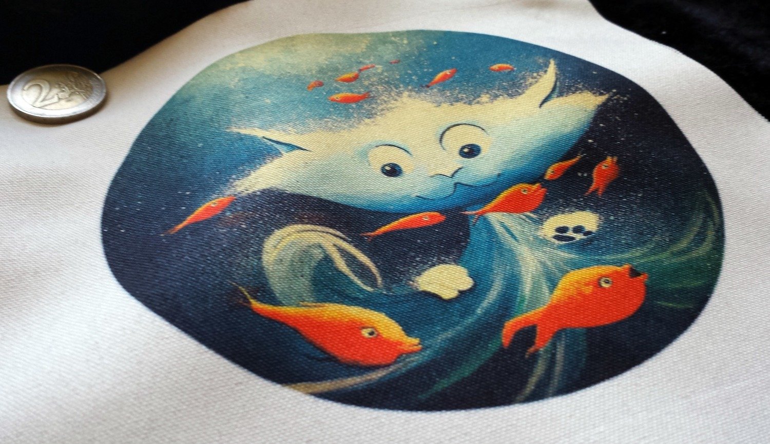 Illustrated Fabric : Chat d'Ecume !