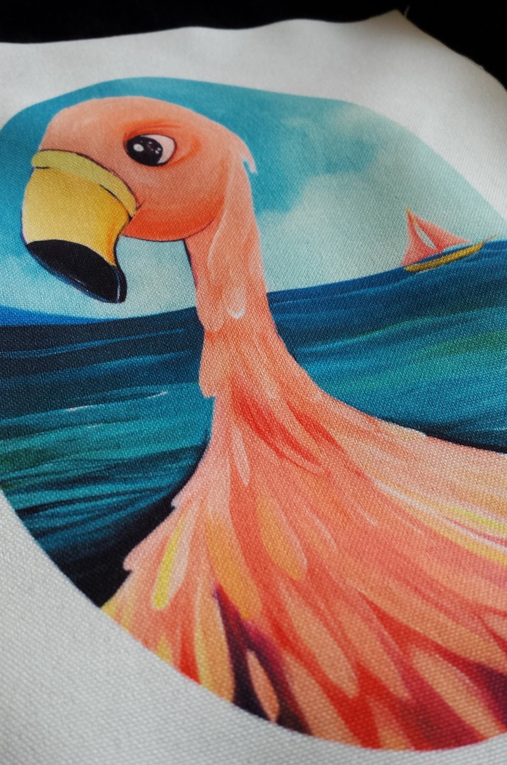 Illustrated Fabric : Flamingo !