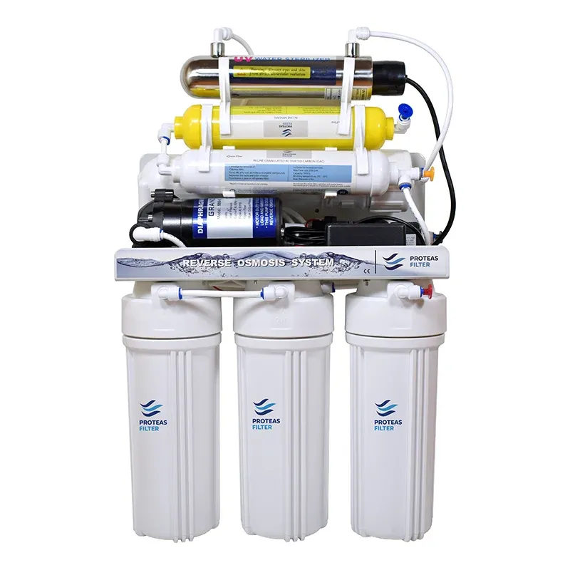 Σύστημα αντίστροφης ώσμωσης 7 σταδίων με αντλία και λάμπα UV