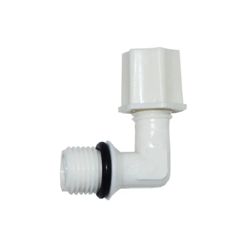 Ρακόρ πλαστικό γωνία Jaco 1/4″ αρσ. –1/4″ σωλ. βιδωτό