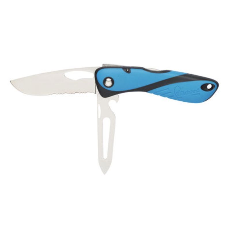 Offshore knife - Serrated blade - Shackler / Spike - Blue