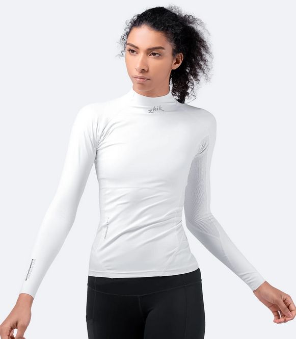 Womens ECO Spandex Long Sleeve Top - White