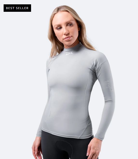 Womens ECO Spandex Long Sleeve Top - Platinum