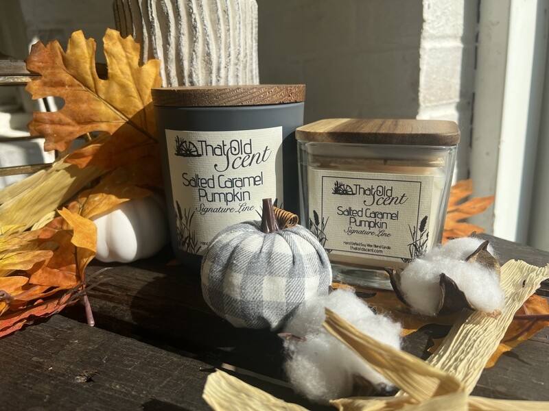 Salted Caramel Pumpkin (Signature Line) Scented Handcrafted Soy Wax Blend Candle