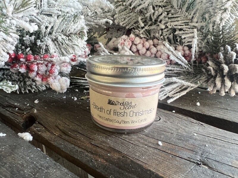 Breath of Fresh Christmas Scented Soy/Bees Wax Candle