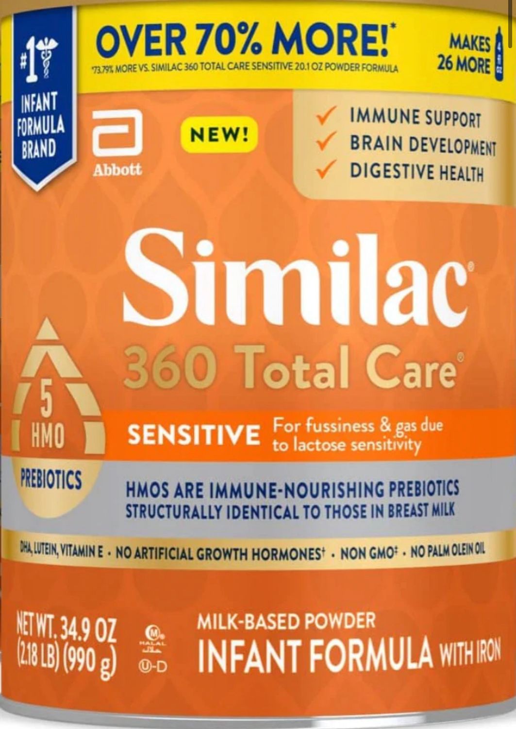 SIMILAC 360 TOTAL CARE SENSITIVE - 1 CAN - 34.9 OZ - 70%