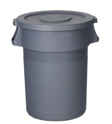 Round Trash Garbage Can 44 Gallon Gray :: Store Pickup Only::