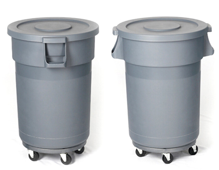 Round Trash Garbage Can 32 Gallon Gray  ::Store Pickup Only::