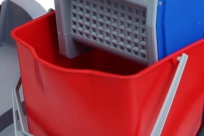 Janitorial Cart with Cover - 25 Gallon Bag - 2 Buckets 