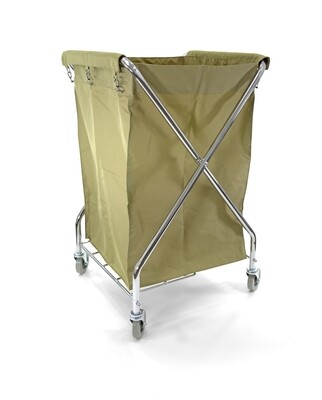 Commercial Laundry Cart | 10 Bushel Folding Metal Frame | Canvas Bag | 400 LBS Load | Foldable.