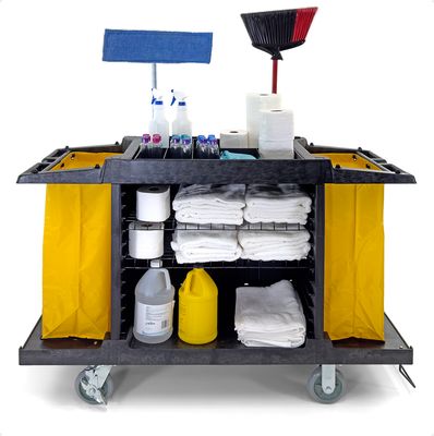 Hotel Cart Housekeeping Room Service Cart Black