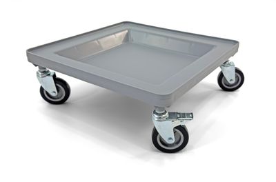 Dolly for Dish Rack and Glass Rack | 2 Wheel Lock 4&quot; | 250 lbs. max Capacity | Light Gray