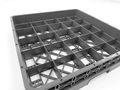 25-Compartment Glass Rack – Commercial Dishwasher Cup Rack.