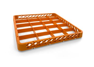 Extender Cup Rack | Durable Glass Rack Extension for Commercial Dishwasher | 20-Compartment | Orange