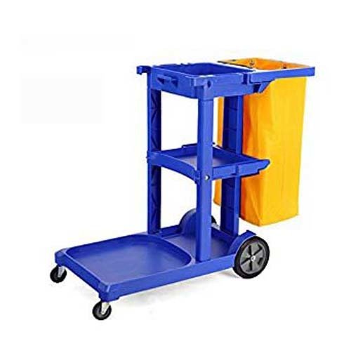 Commercial Housekeeping Janitorial cart with Vinyl Bag - Blue