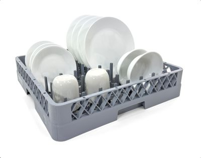 Peg Plate Rack for Commercial Dishwashers | Full-Size Tray Rack Gray