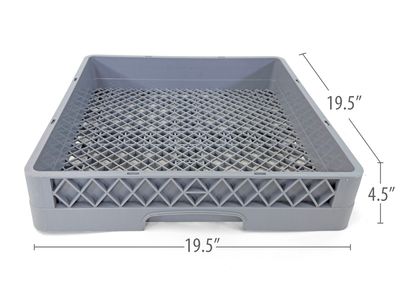 Commercial Dishwasher Flat Rack | Heavy Duty Open Dish Rack for Plates | Trays &amp; Kitchenware | Restaurant Dishwashing Rack | Gray