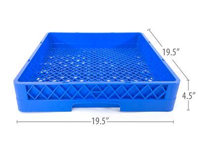 Commercial Dishwasher Flat Rack | Heavy Duty Open Dish Rack for Plates | Trays &amp; Kitchenware | Restaurant Dishwashing Rack | Blue