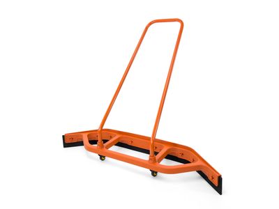 Heavy Duty Commercial Floor Squeegee with Wheels, Extra Wide 47" Curved Water Squeegee with 37" Push Handle, Orange Metal Frame &amp; Black Blade for Warehouse, Garage &amp; Industrial Floor Cleaning