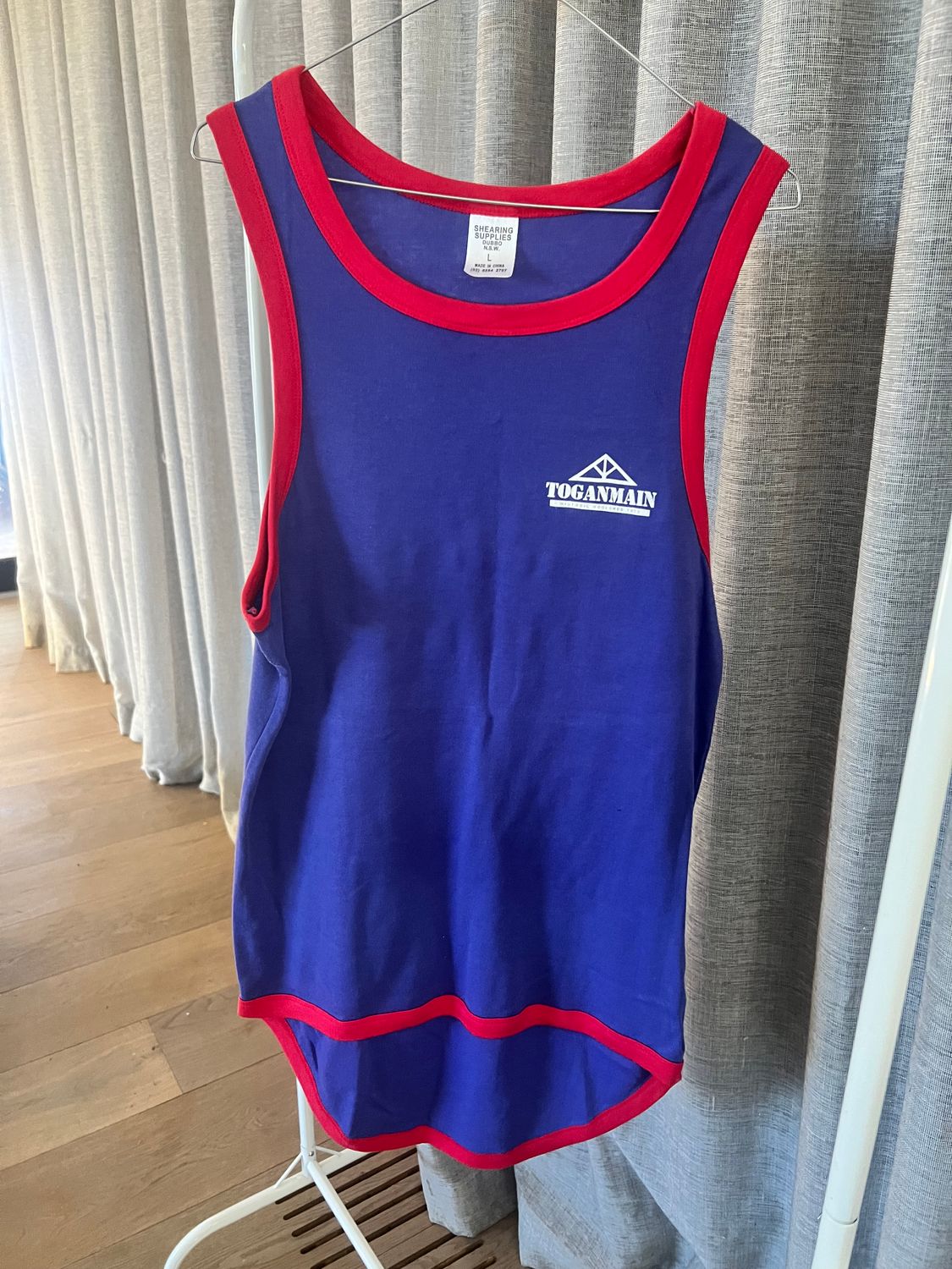Shearers Singlet - Purple with red trim