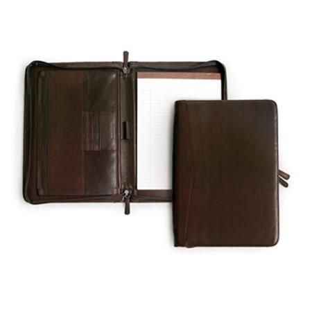 LEATHER ZIP FILE FOLIO (1810), Color: BLACK