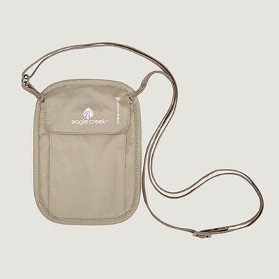 RFID BLOCKER NECK WALLET (EC041177 055) TAN