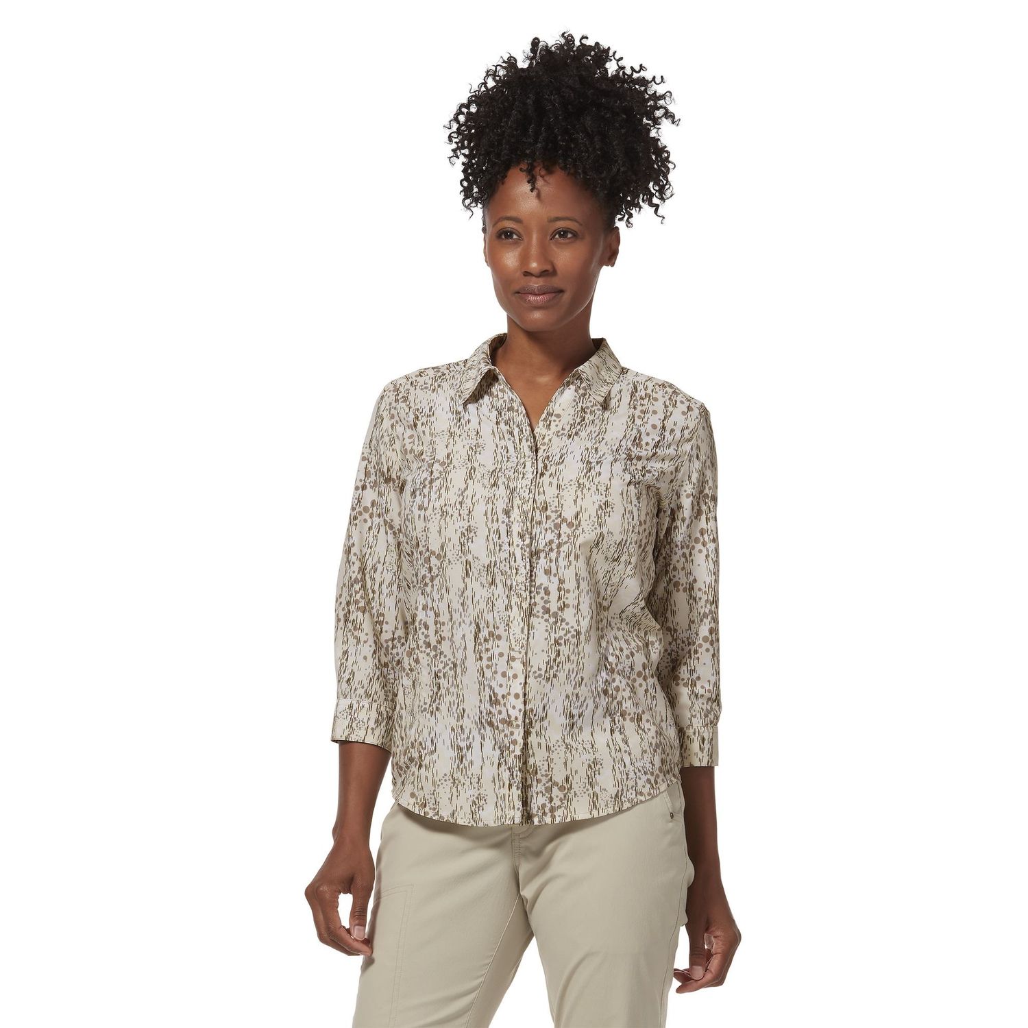 WOMEN'S EXPEDITION II 3/4 SLEEVE, CREME SIMMER (Y322024-130)