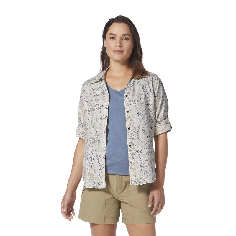 WOMEN&#39;S EXPEDITION II 3/4 SLEEVE, WHITE MIRAMAR PRINT (Y322024-136)