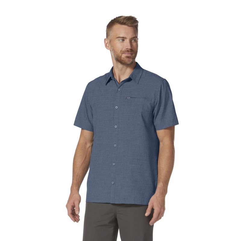 MEN&#39;S AMP LITE SHORT SLEEVE, SEA BLUE (Y421026-762)