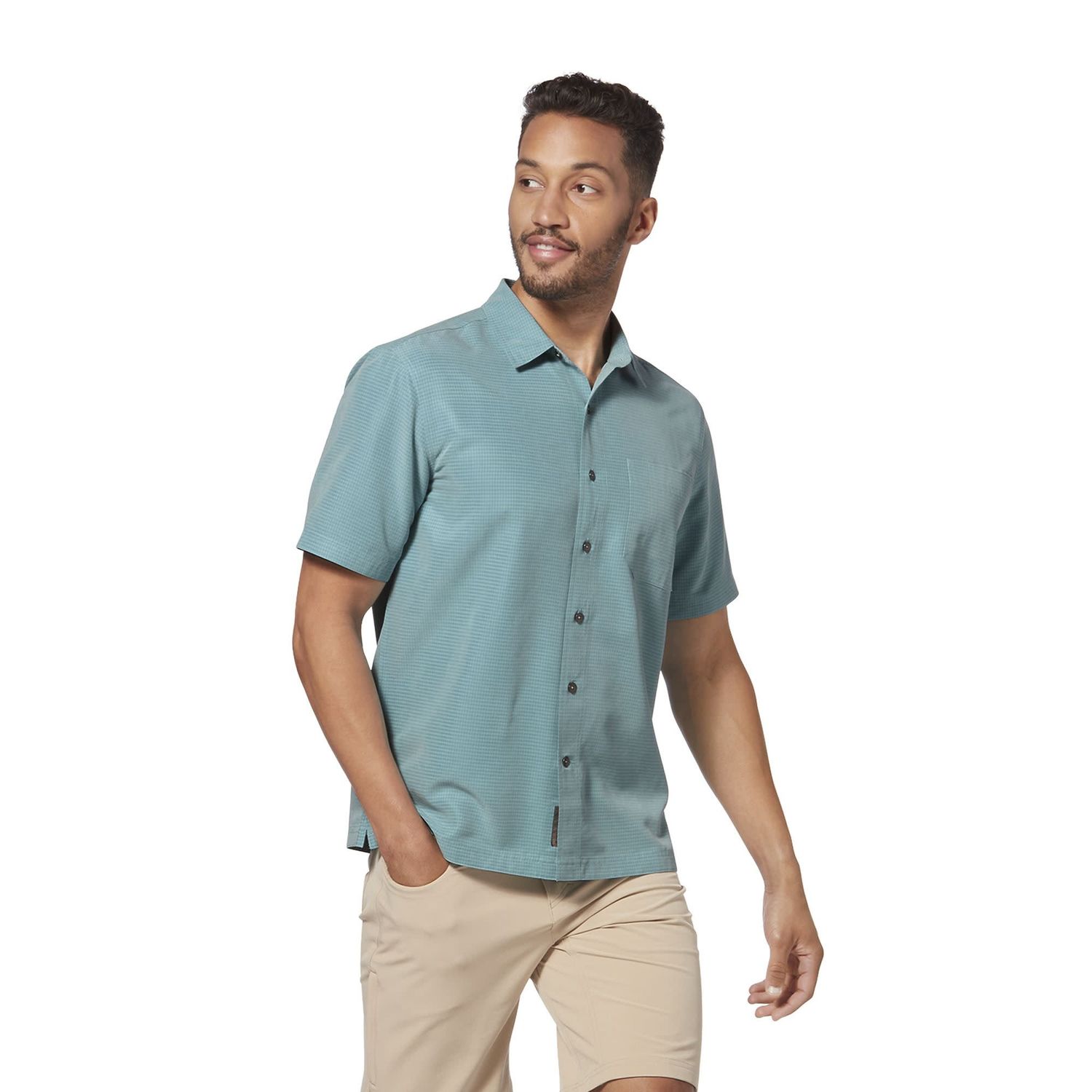 MEN'S DESERT PUCKER DRY SHORT SLEEVE, NILE BLUE (Y71200-968)
