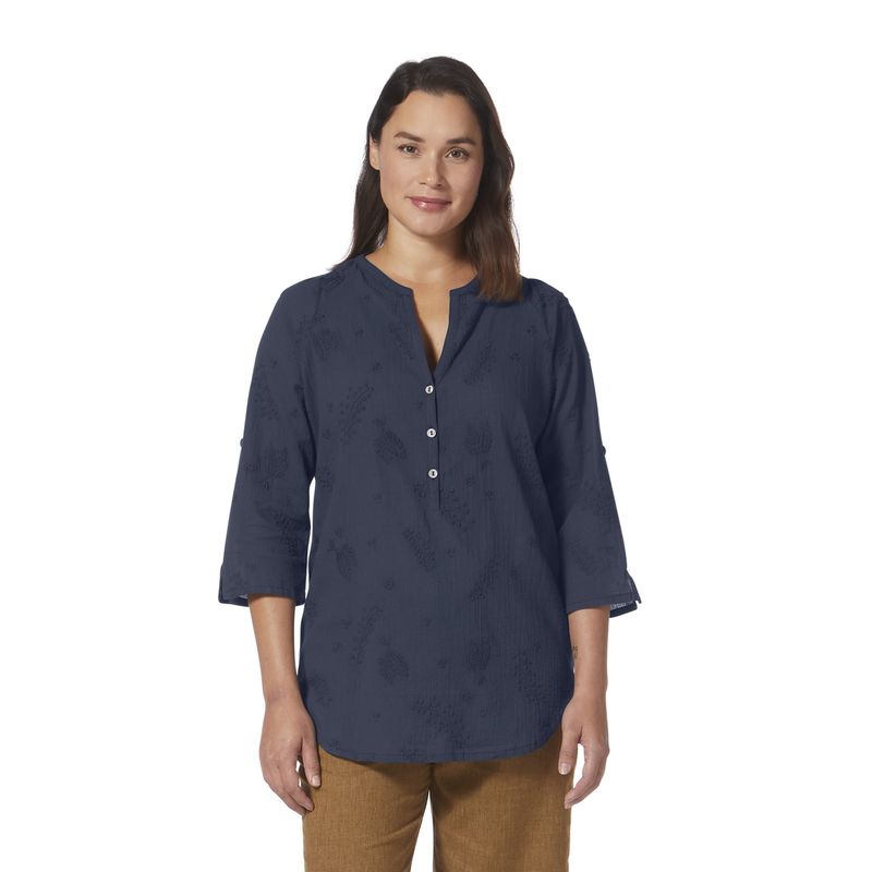 WOMEN&#39;S OASIS TUNIC II  3/4 SLEEVE, NAVY (Y622019-728)