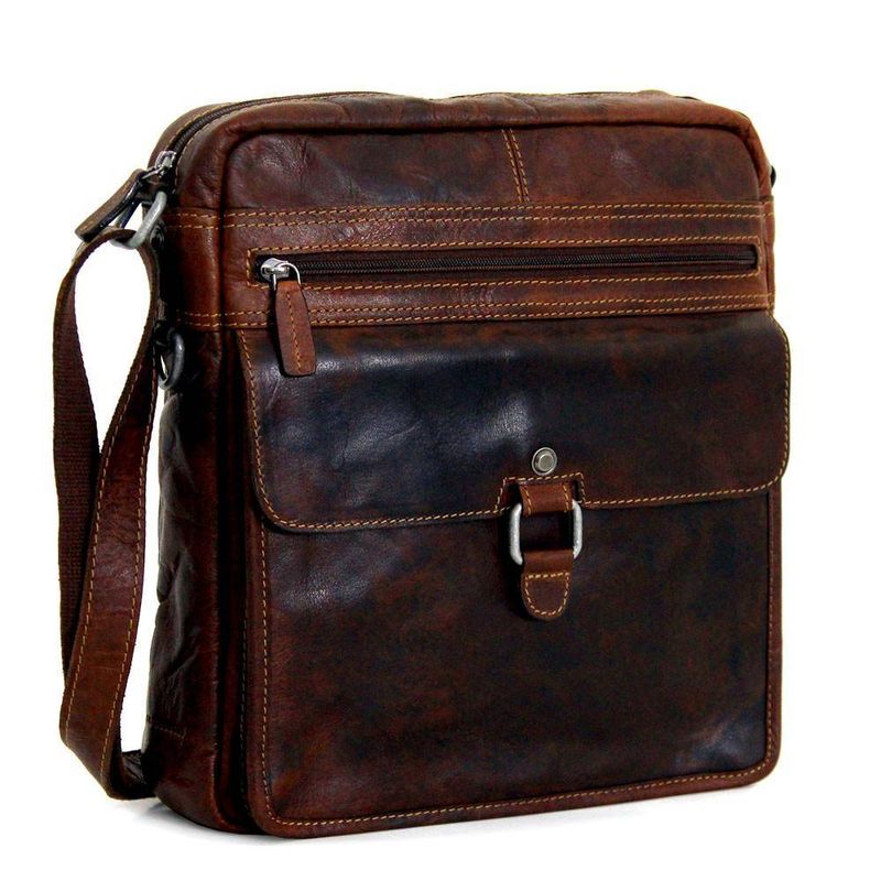 VOYAGER LARGE CROSS BODY, BROWN (7205)
