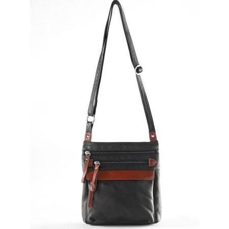 MEDIUM LEATHER CROSSBODY, STORM BLACK (7109)