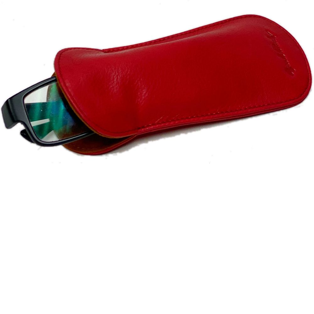 LEATHER EYEGLASS CASE (1729) GARNET