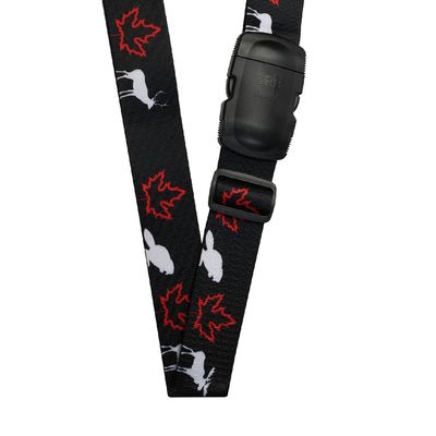 PATTERNED LUGGAGE STRAP CANADA ICON BLACK/WHITE/RED