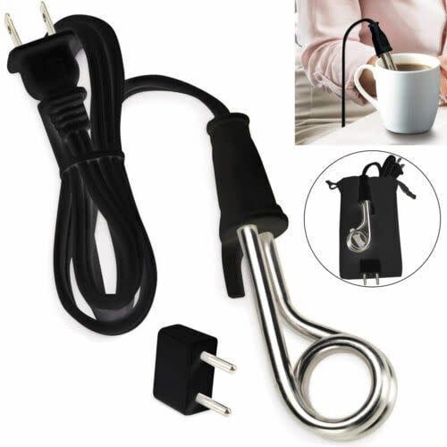 IMMERSION HEATER 120/240V WITH EURO ADAPTOR (YL205) BLACK