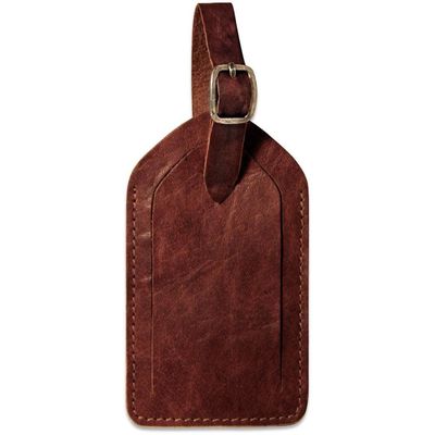 VOYAGER LEATHER LUGGAGE TAG BROWN (7101)