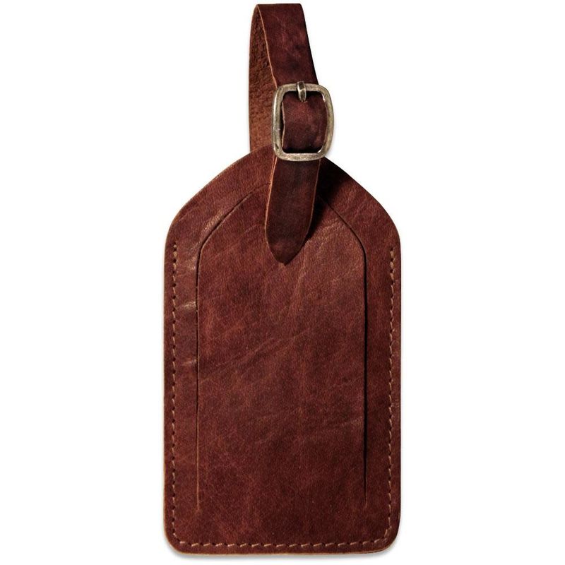 VOYAGER LEATHER LUGGAGE TAG BROWN (7101)