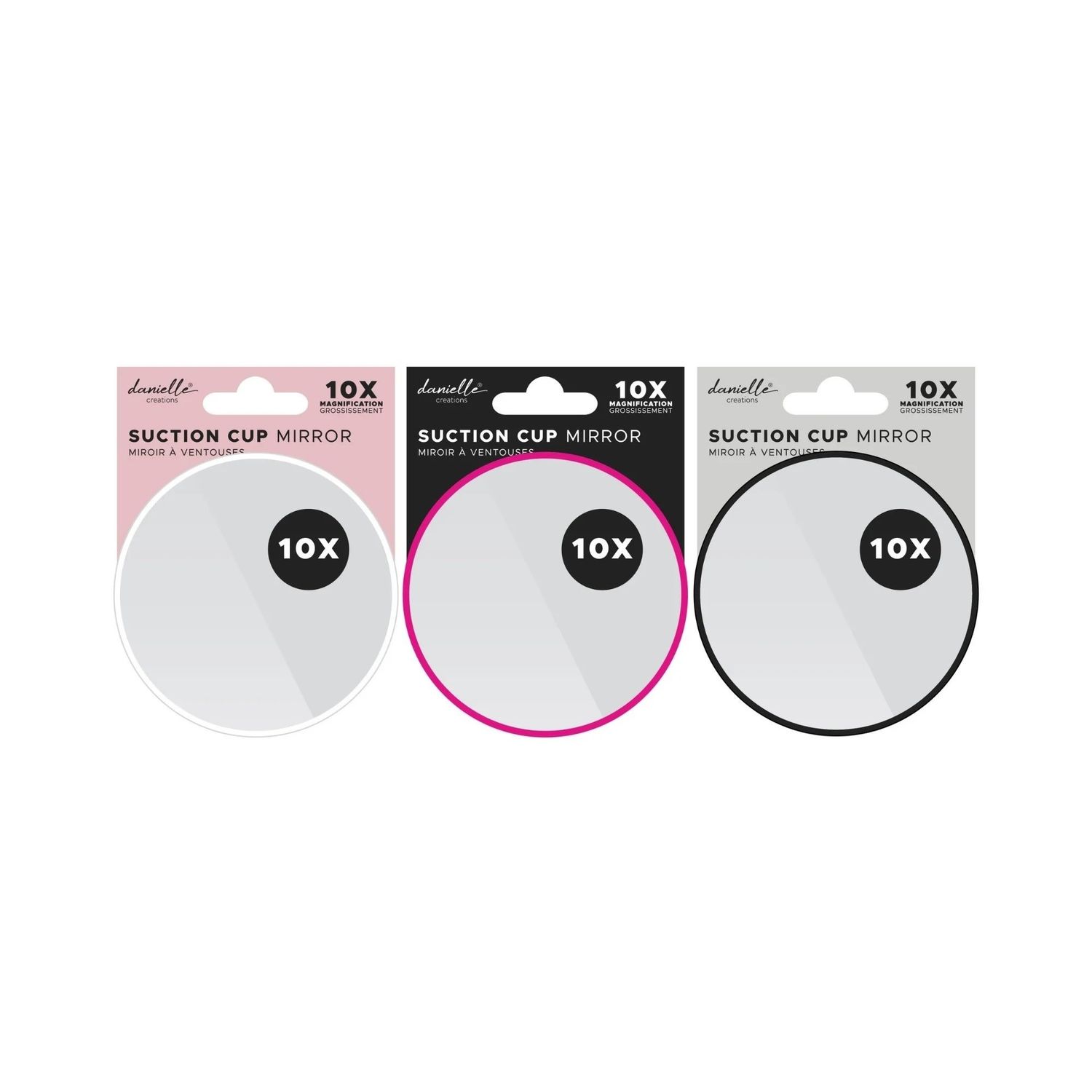 1X/10X SUCTION TRAVEL MIRROR (D9314A), ASSTD COLOUR