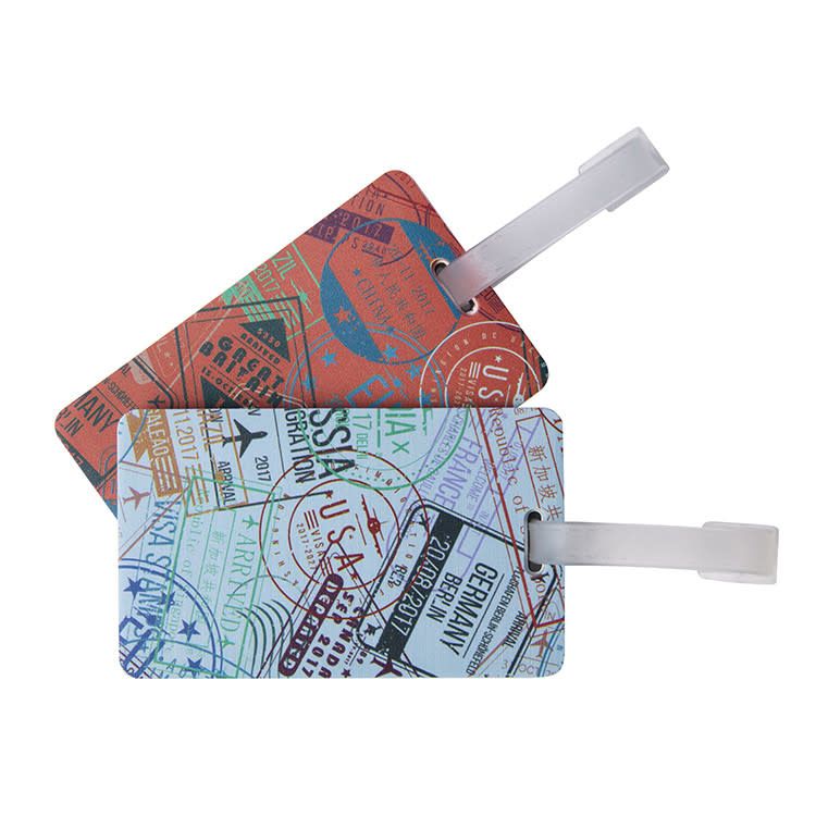 SET OF 2 LUGGAGE TAGS  (13450) PASSPORT STAMP