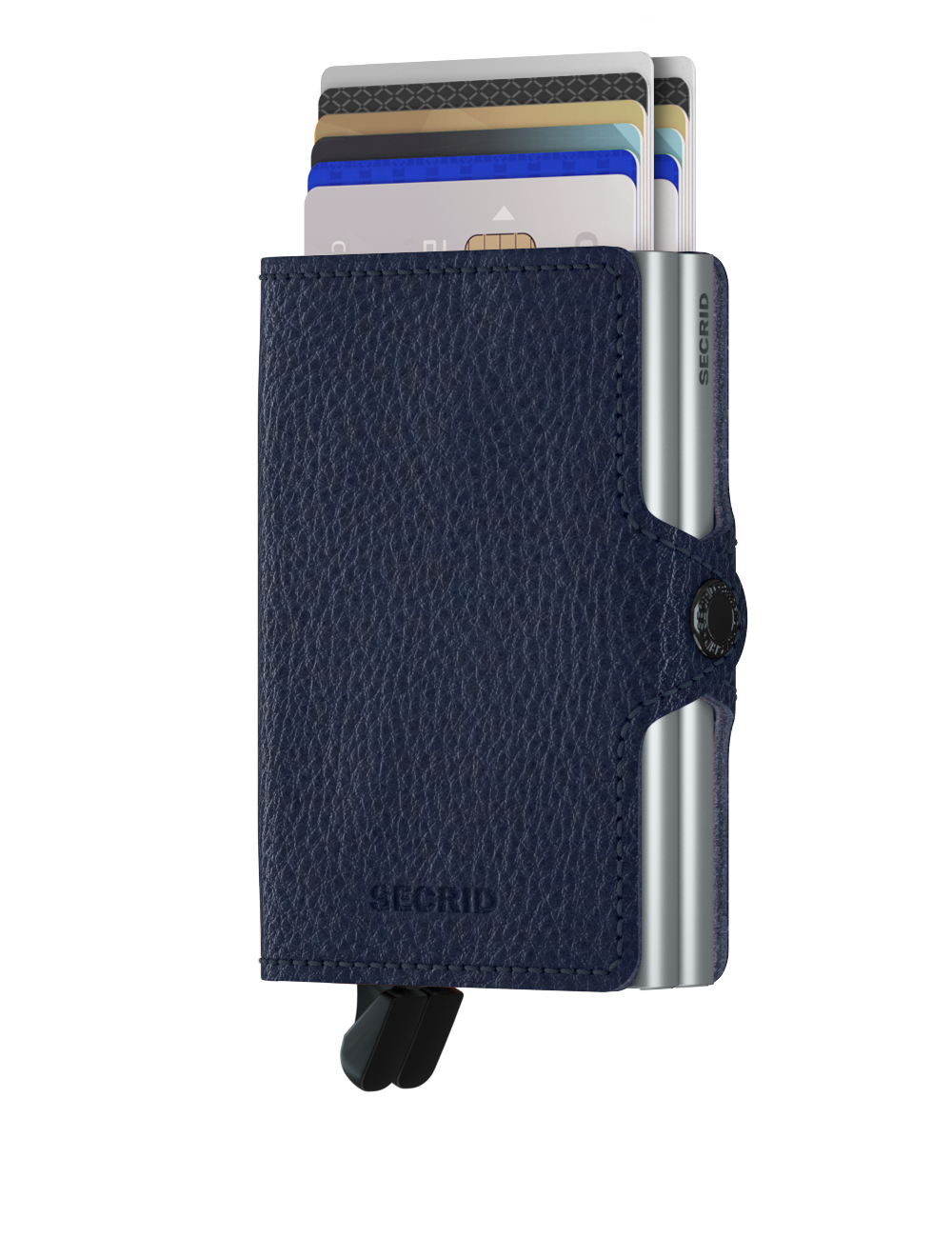 TWINWALLET VEGETABLE  TANNED NAVY-SILVER