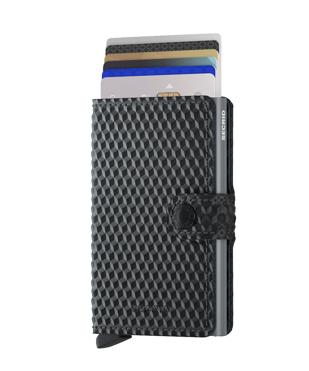MINIWALLET CUBIC BLACK-TITANIUM