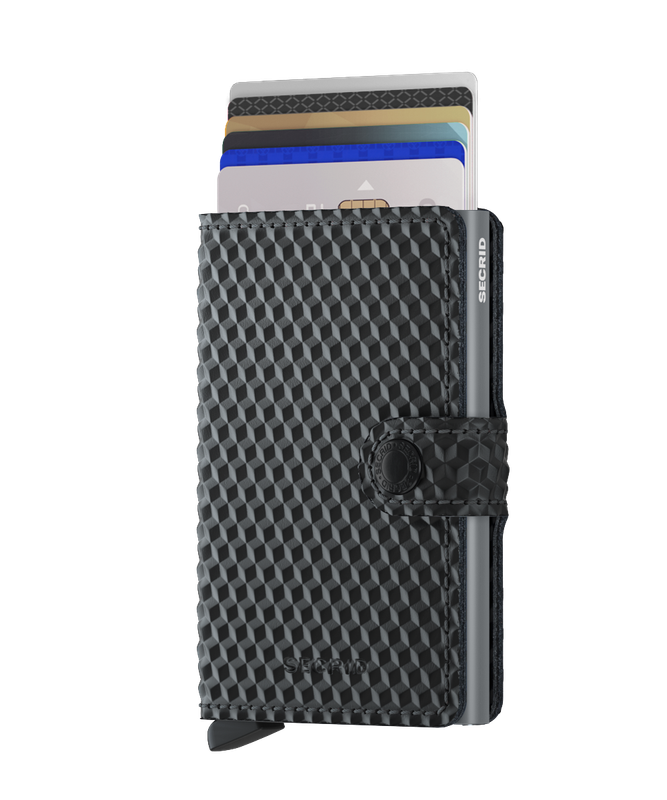 MINIWALLET CUBIC BLACK-TITANIUM
