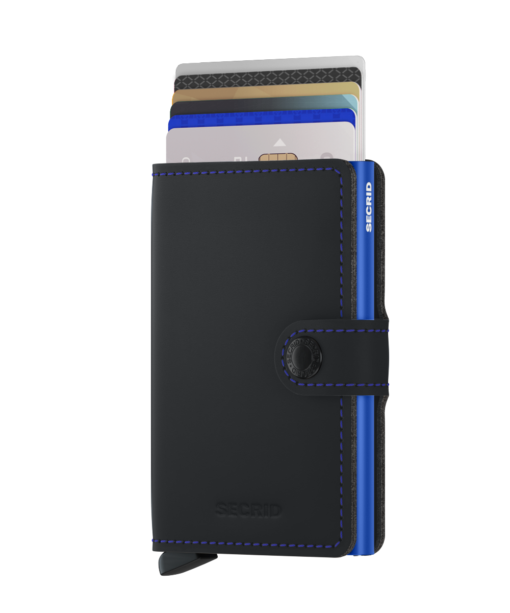 MINIWALLET MATTE BLACK &amp; BLUE