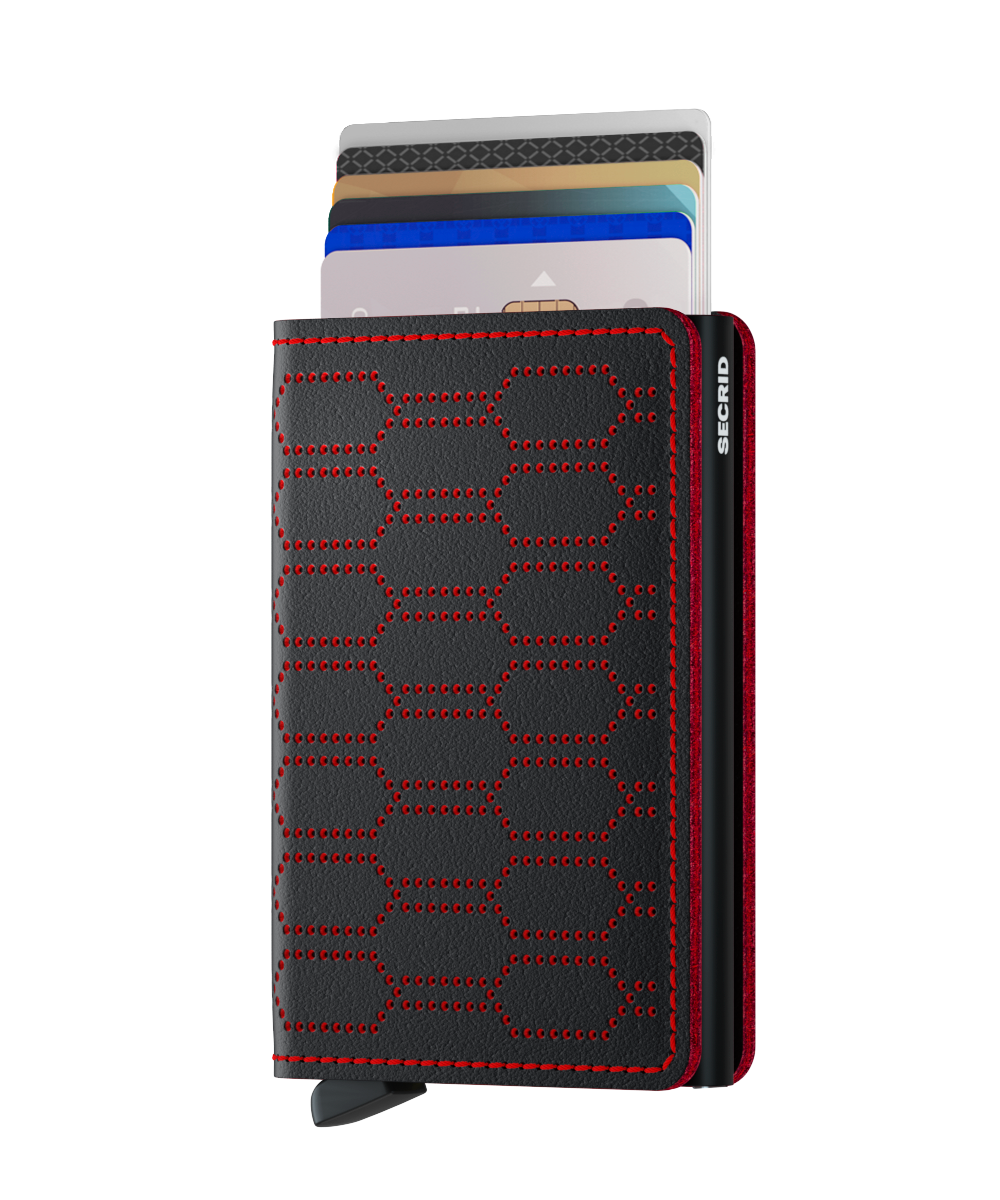 SLIMWALLET FUEL PERFORATED BLACK-RED