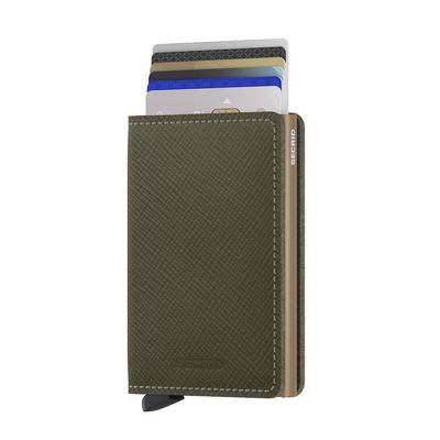 Slimwallet Saffiano Olive