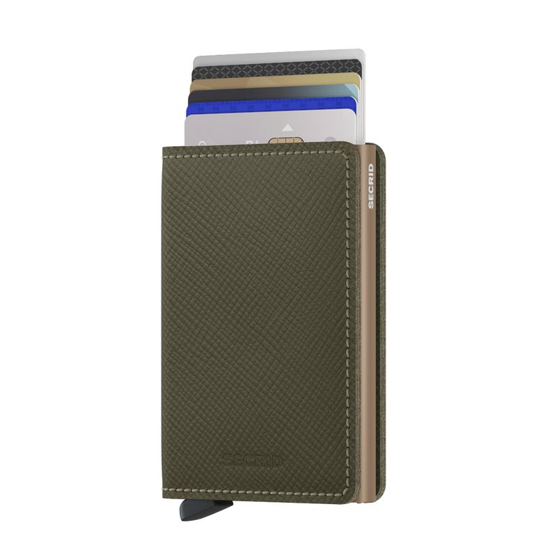 Slimwallet Saffiano Olive
