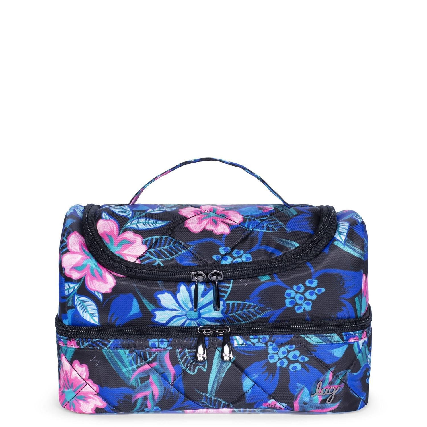 STOWAWAY DOUBLE-DECKER COSMETIC CASE, RESORT BLACK