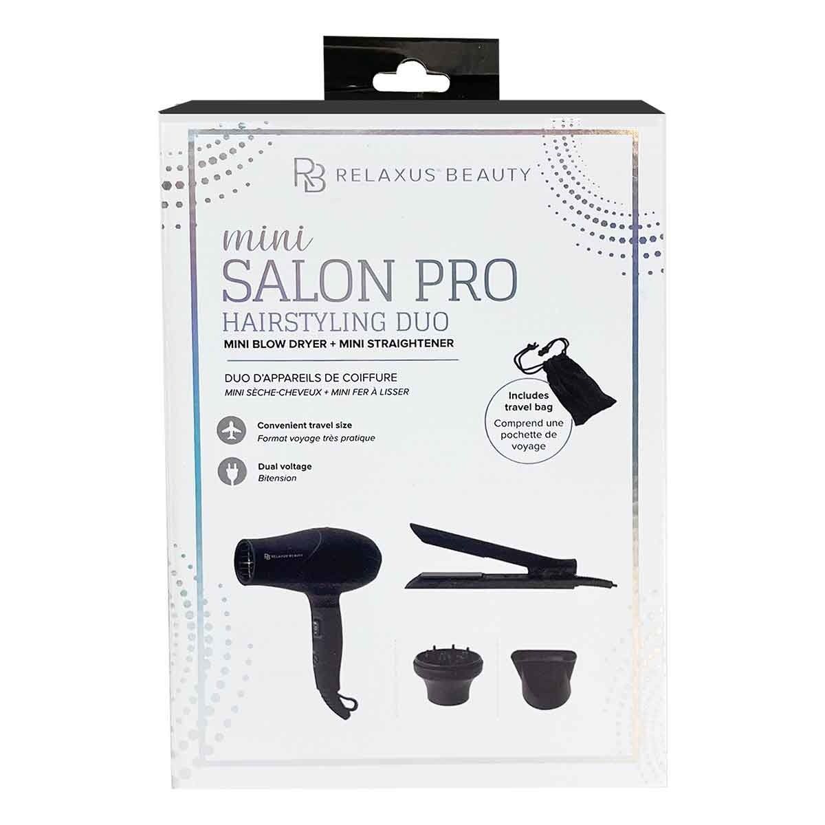 MINI PRO HAIRSTYLING DUO - DRYER &amp; STRAIGHTENER (544540) BLACK